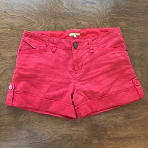 Gianni Bini red linen shorts 26
